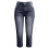 Dame Capri Jeans med lige ben i grå stretchdenim 5