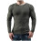 Mens Pullover Shirts Long Sleeve Solid Round Neck Pullover Sweater Slim Fit Bottoming Knit Top,Olive Green 1
