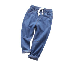 Calça jeans infantil para meninos, corte afunilado, cor sólida, estilo casual, modelagem slim, estilo cargo, tamanhos 4-5 anos.