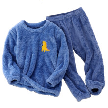 Kinderpyjamas mit Cartoon-Print, warm, für Winter und Herbst, weich und flauschig, 2-teilig