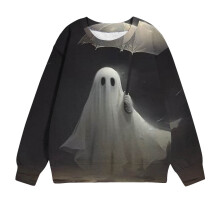 Unisex Kinder-Sweatshirt mit Halloween-Print, Langarmshirt mit Rundhalsausschnitt für Jungen und Mädchen, Größen 1-12