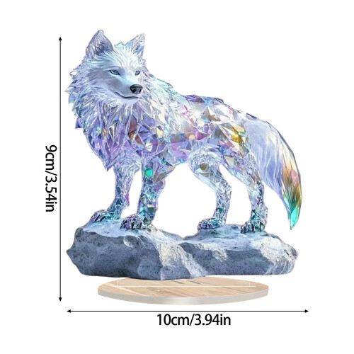 2D Acrylic Dragon Wolf Figurine 10x9cm 2