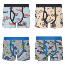 Cotton Boxer Briefs for Toddlers 4-Pack Size 1-10 Years