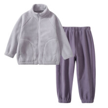 Barne fleece treningssett vinter varm langermet topp og