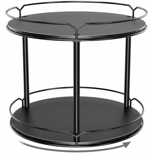 Ξύλινο Πικάπ Lazy Susan 12,4 ιντσών μαύρο 2 επιπέδων
