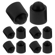 10Pcs Pool Tip Protector Cylindrical Rubber Black for Play and Transport