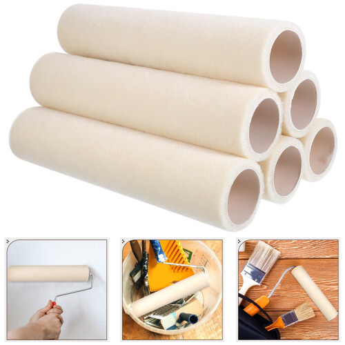 HEMOTON 6 peças Capa de rolo de pintura de reposição Ferramenta de pintura de rolo de 9 polegadas
