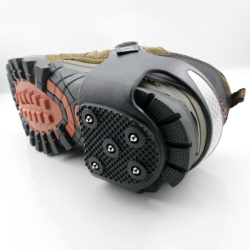 Silicone Ice Cleats with Reflective Stripe Black 5-Tooth 1