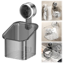 Estante organizador de ducha con ventosa, acrílico multifuncional, cesta de ducha para baño, estante de pared, cesta de ducha extraíble para el