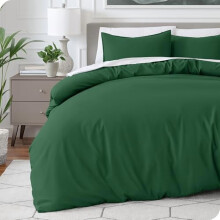 Queen duvet cover forest green 1800 thread count