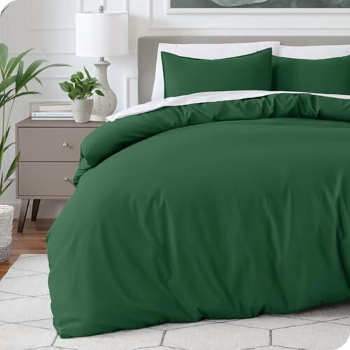 Queen duvet cover forest green 1800 thread count
