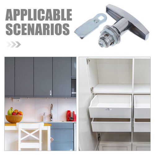 Ασφαλής κλειδαριά ντουλαπιού Worgeous2pcs χωρίς κλειδί, κλειδαριά πόρτας βαρέως τύπου, 1