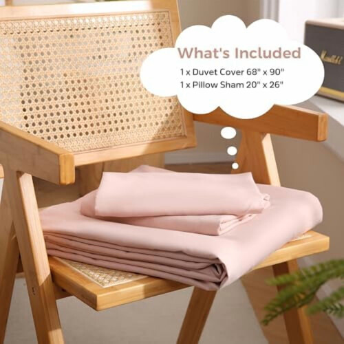 Σετ παπλωματοθήκης Dusty Pink, διπλό μέγεθος, παιδική παπλωματοθήκη 2 τεμαχίων από 1
