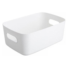 PP Plastic Storage Box with Handles, 9.6x6.7x4 in (Medium), for Clothes, Toys, Cosmetics & Sundries – Compatible with Home Organizers