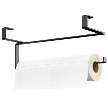 Küchenrollen-Papierhandtuchhalter, Aufbewahrungsregal, Schrankregal, Taschentuchablage, nagelfreier Aufhänger, Organizer (Schwarz)