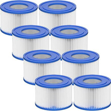 Type VI Hot Tub Filter Cartridge Compatible with Lay-Z-Spa, Coleman SaluSpa 90352E, 58323E, 58323 Swimming Pool Pump (8 Pack)