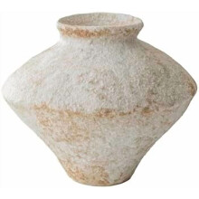 Vaso rústico de cerâmica branca feito à mão – Vaso de cerâmica texturizada para arranjos de mesa, decoração de cozinha, sala de estar,
