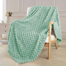 Extra Large Fleece Throw Blanket for Couch, 50x60 Inches Stylish Jacquard Soft Throw Blanket, Fuzzy Cozy Lightweight for Winter, Sage Green
