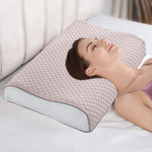 Neksteun, 19,69 x 18,72 inch (40 x 47 cm) traagschuim latex kussen voor comfortabel slapen, verkoelend en ademend, geschikt voor zij-, rug- en