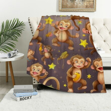 Couverture singe - Cadeau singe pour filles, garçons, enfants et femmes amoureux des singes - Couverture douce et chaude en flanelle peluche pour