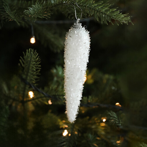 Christmas ornament white foam tree pendant with glitter 2