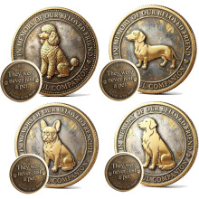 Gedenkmünze für Hunde – 3D-Relief als Zeichen der Anteilnahme bei Verlust eines Haustieres, „Für immer in meinem Herzen“-Taschenanhänger (4