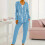 Women's Sky Blue 2-Piece Sweatsuit Set 5