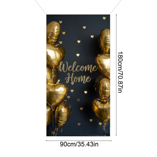Rode kerstdeurbanner 35x71 inch 2