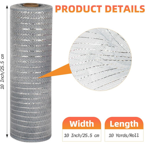 Netbånd Metallisk Folie 10" x 30ft Rulle 1