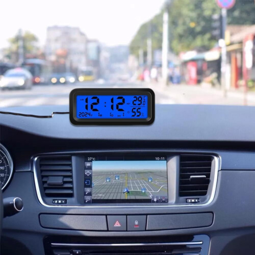 Reloj digital para salpicadero, recargable con energía solar, 1 unidad. 1