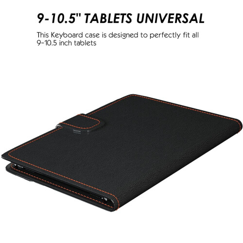 Teclado Bluetooth 2 em 1 com touchpad, retroiluminação de 7 cores e capa de couro para tablets de 9" a 11" — compatível com iPad, Android e 1