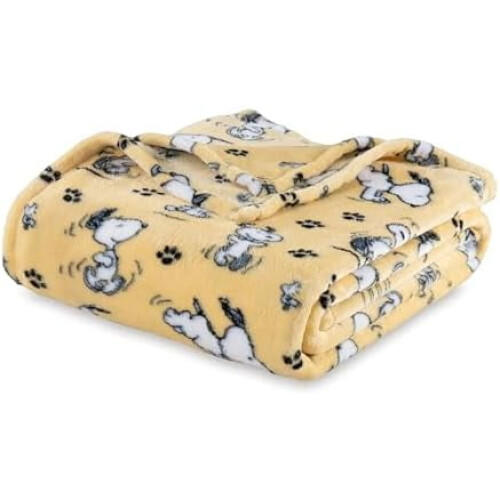 Couverture Snoopy en velours peluche, format queen/full, 229 x 229 cm