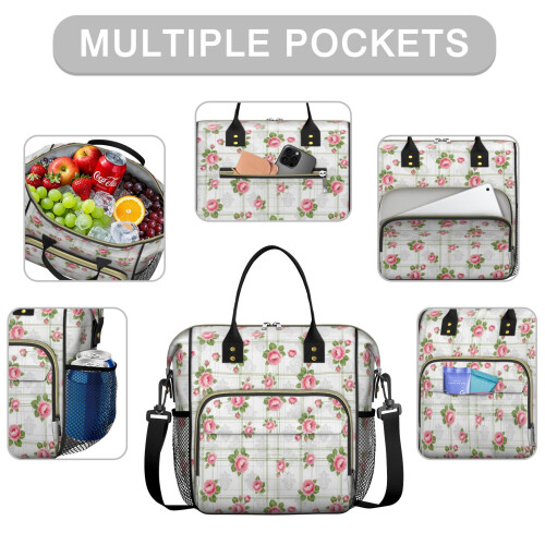 Τσάντα φαγητού Pioneer Flower Floral με μόνωση, αδιάβροχη, 1 συσκευασία 1
