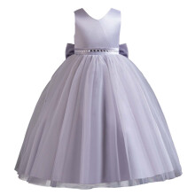 Vestido de princesa de tul para niñas, tallas de 3 a 11 años, manga corta, capas de malla, lazo.