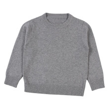 Babytrui voor jongens en meisjes, effen kleur, gebreide trui, trui met snoepkleurige basis, grijs, 5 jaar