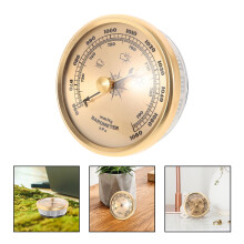 Marine wandgemonteerde barometer/luchtdrukmeter, klein, goudkleurig