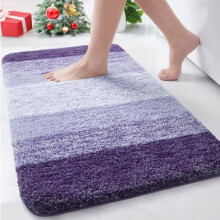 Tapete de banho felpudo de microfibra, roxo escuro, retangular, 34x21