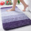 Tapete de banho felpudo de microfibra, roxo escuro, retangular, 34x21 1