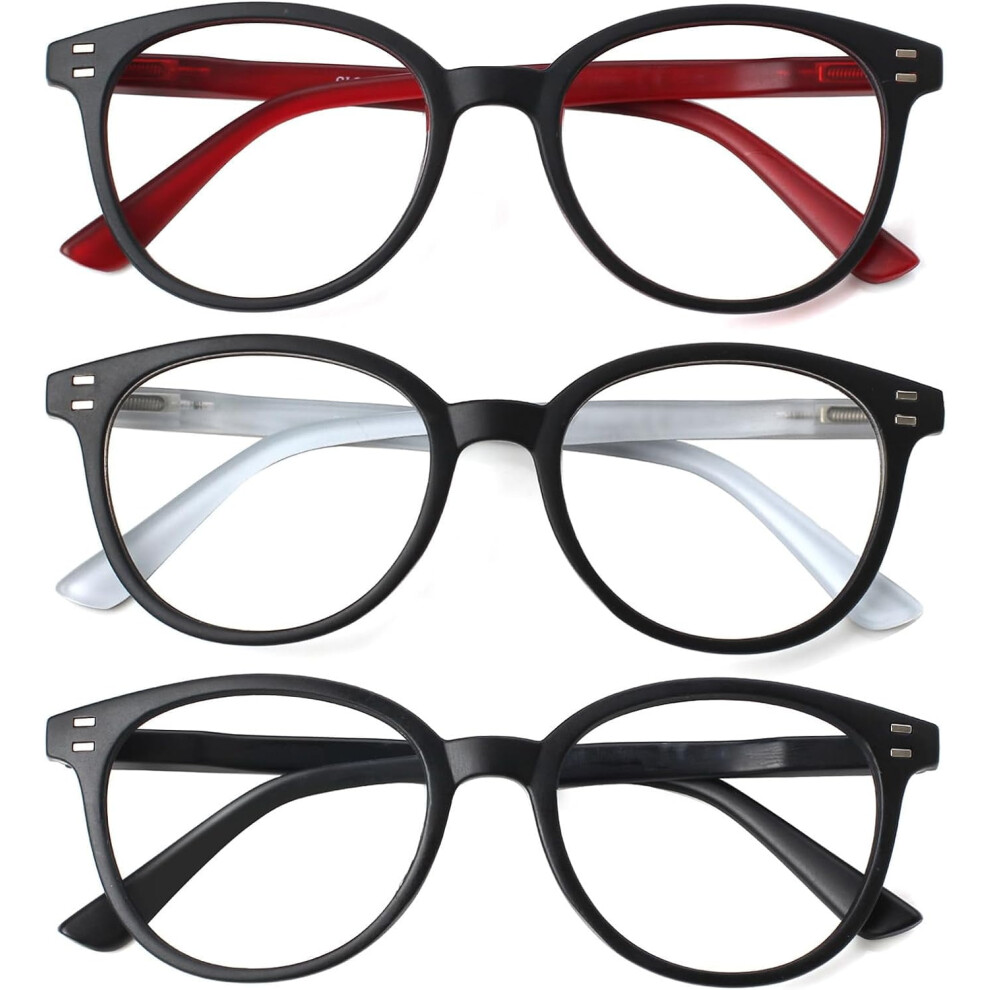 Reading Glasses Spring Hinge Black/Tortoise 3 Pack