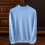Herrenmode Stehkragenpullover Herbst Winter Freizeit Einfarbig Thermopullover Warm Strickpullover Top Herrenpullover (Hellblau #1, L) 2
