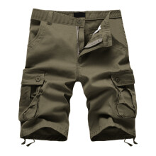 Pantalones cortos cargo rectos de Heyac para hombre, de algodón ligero, con múltiples bolsillos, estilo casual urbano y para actividades al aire