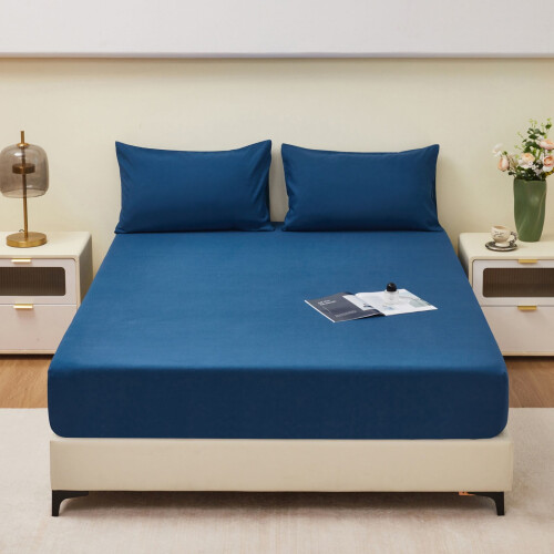 Solid Color Waterproof Fitted Sheet Protector – Breathable, Soft Brushed Fabric & TPU Membrane 2