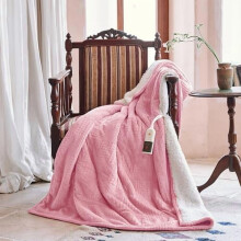 Heated Electric Blanket Throw Light Pink 50x60 Inch