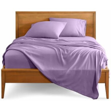 Ensemble de draps Luxury1800 en microfibre ultra-douce, format king, doublement brossé, poches profondes, facile à installer, 4 pièces (lavande)