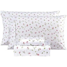 3-teiliges, weiches und atmungsaktives Mikrofaser-Bettwäscheset (Einzelbett) mit tiefem, rutschfestem Spannbettlaken, rosa Blumen- und grünem
