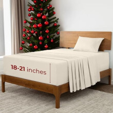 Extra tiefe Twin XL-Bettwäsche – 3-teilige Iconic-Kollektion, ultraweich und kühlend, knitter-, farb- und fleckenbeständig (Goldenes Elfenbein),
