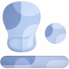 Reposamuñecas para teclado con alfombrilla ergonómica para ratón - Soporte 3 en 1 de espuma viscoelástica para alivio del dolor, oficina y juegos