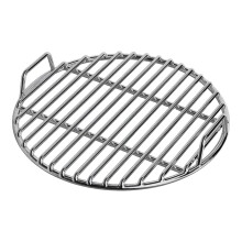 Grille de barbecue robuste en acier inoxydable 13,78", extra épaisse, avec poignée, compatible avec les barbecues et fumoirs à charbon.