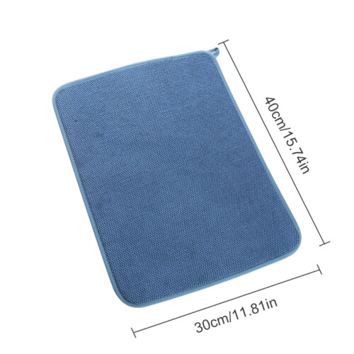 Microfiber Dish Drying Mat, 12"x16", Ultra-Absorbent Kitchen Counter Mat 1