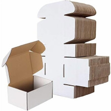 Szállítódoboz, fehér, hullámkarton, 6x4x3 hüvelyk, 50 darabos készlet